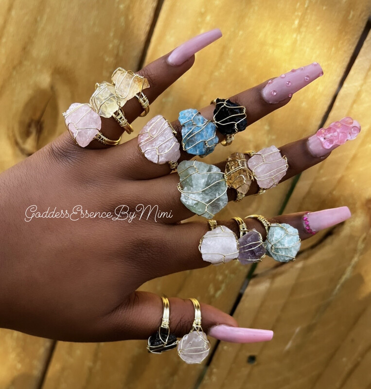 Adjustable Goddess Crystal Ring