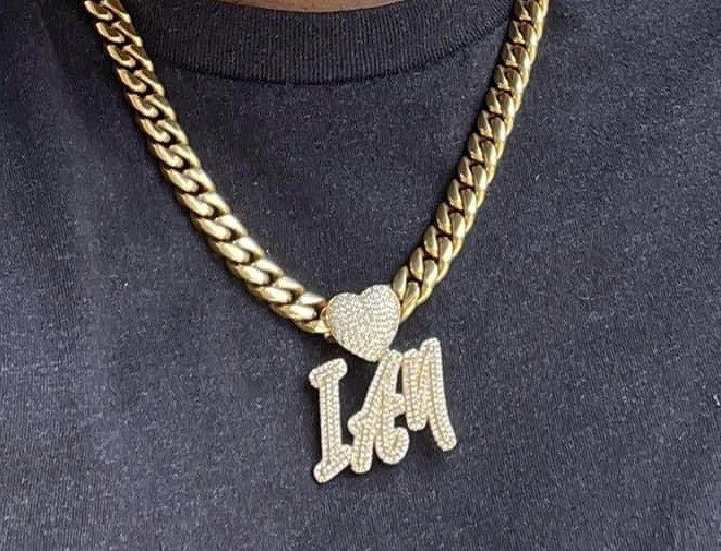Heart Bling Name Necklace (Customize)