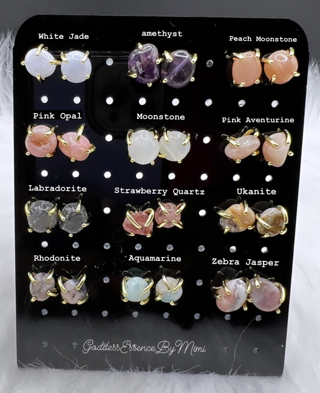 Crystal Gemstone Stud Earrings