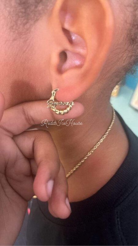 Personalized Name Mini Hoop Earrings Personalized Name Mini Hoop Earrings