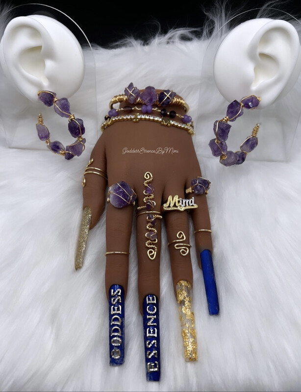 Amethyst Ring, Bracelet, & Earring set