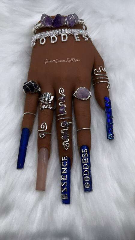 Silver Amethyst Ring & Bracelet Set