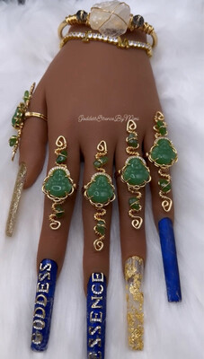 Jade Buddha Goddess Art Crystal Freestyle Ring