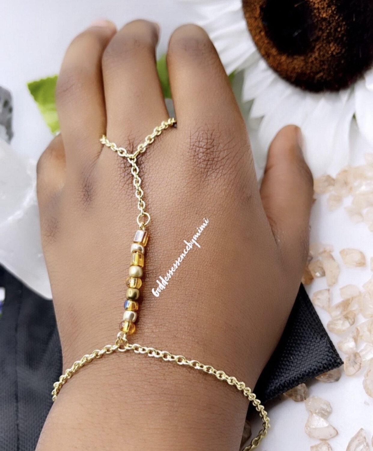 Dainty Minimal Ring Chain Bracelet