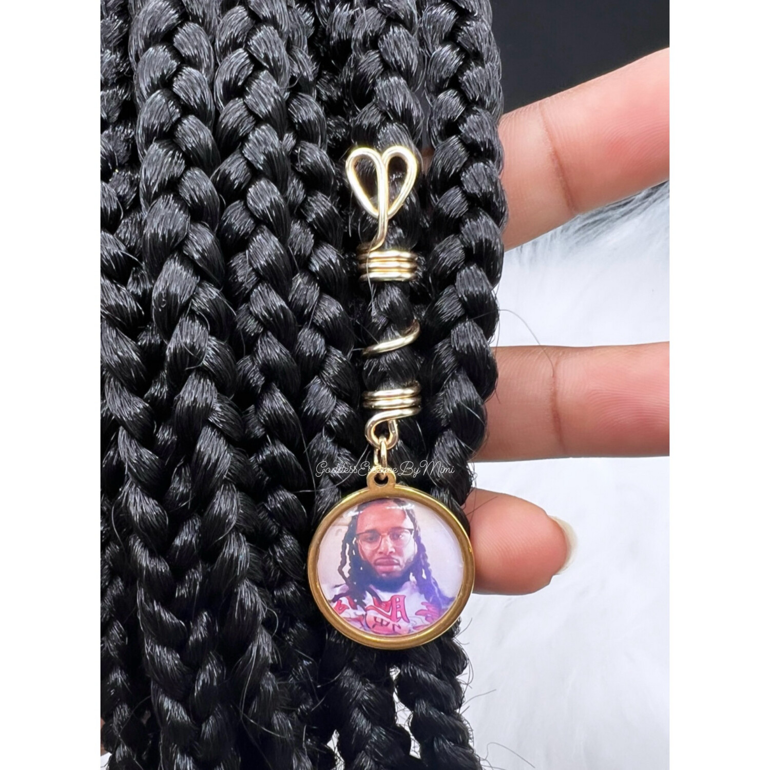 Lightweight Photo pendant Heart Loc/Braid jewelry