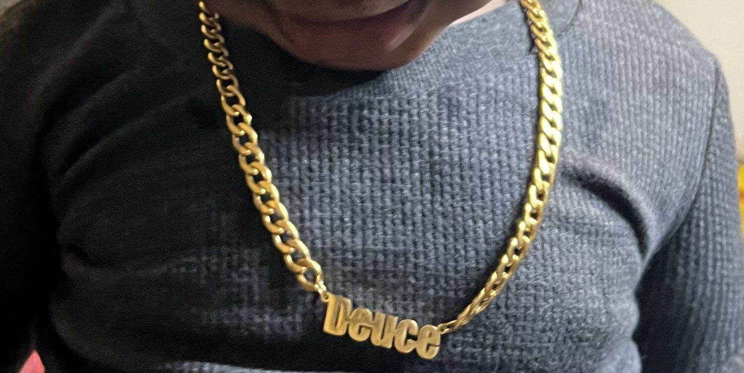 High Quality Waterproof Gold Cuban Link Crown Name Necklace/choker