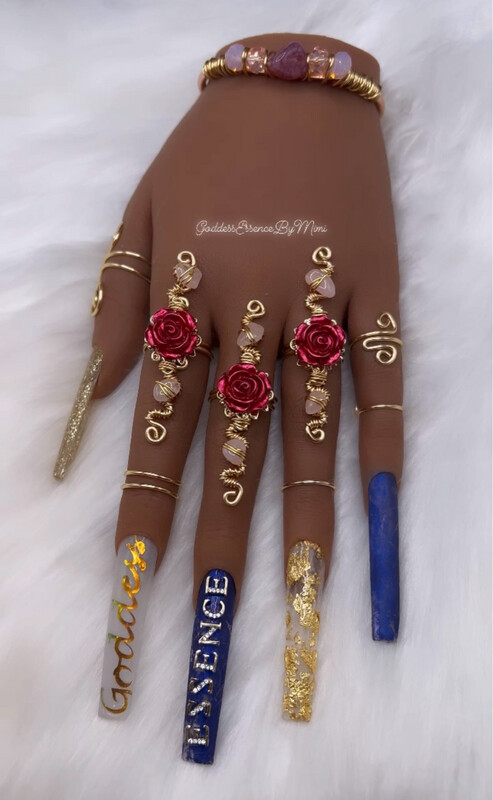 Rose Goddess Art Crystal Freestyle Ring