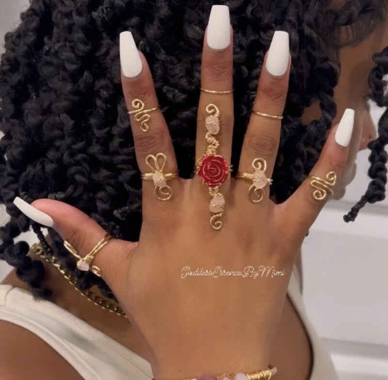 Rose & Heart Ring Set