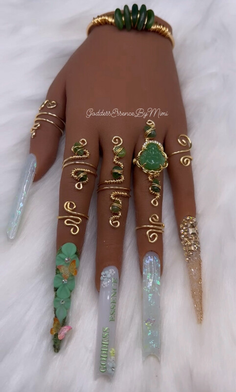 Jade buddha Ring & Bracelet Set