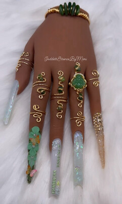 Jade buddha Ring & Bracelet Set