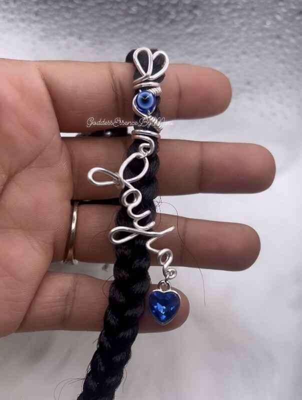 Lightweight Custom Name Pendant EYE Loc/Braid jewelry