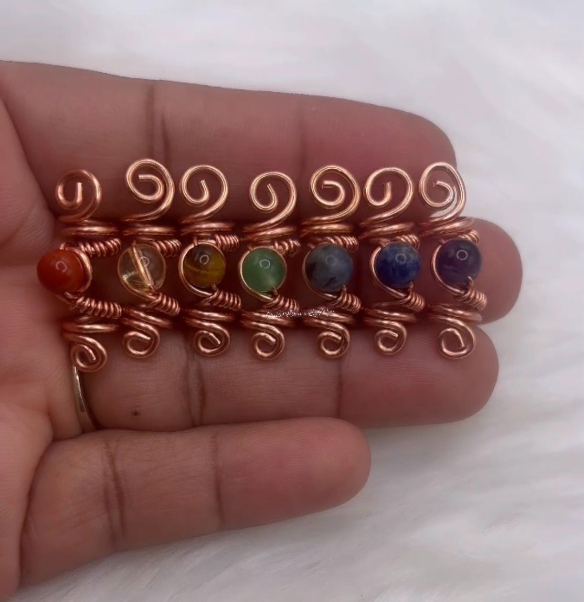 chakra loc hair jewelry gemstone set