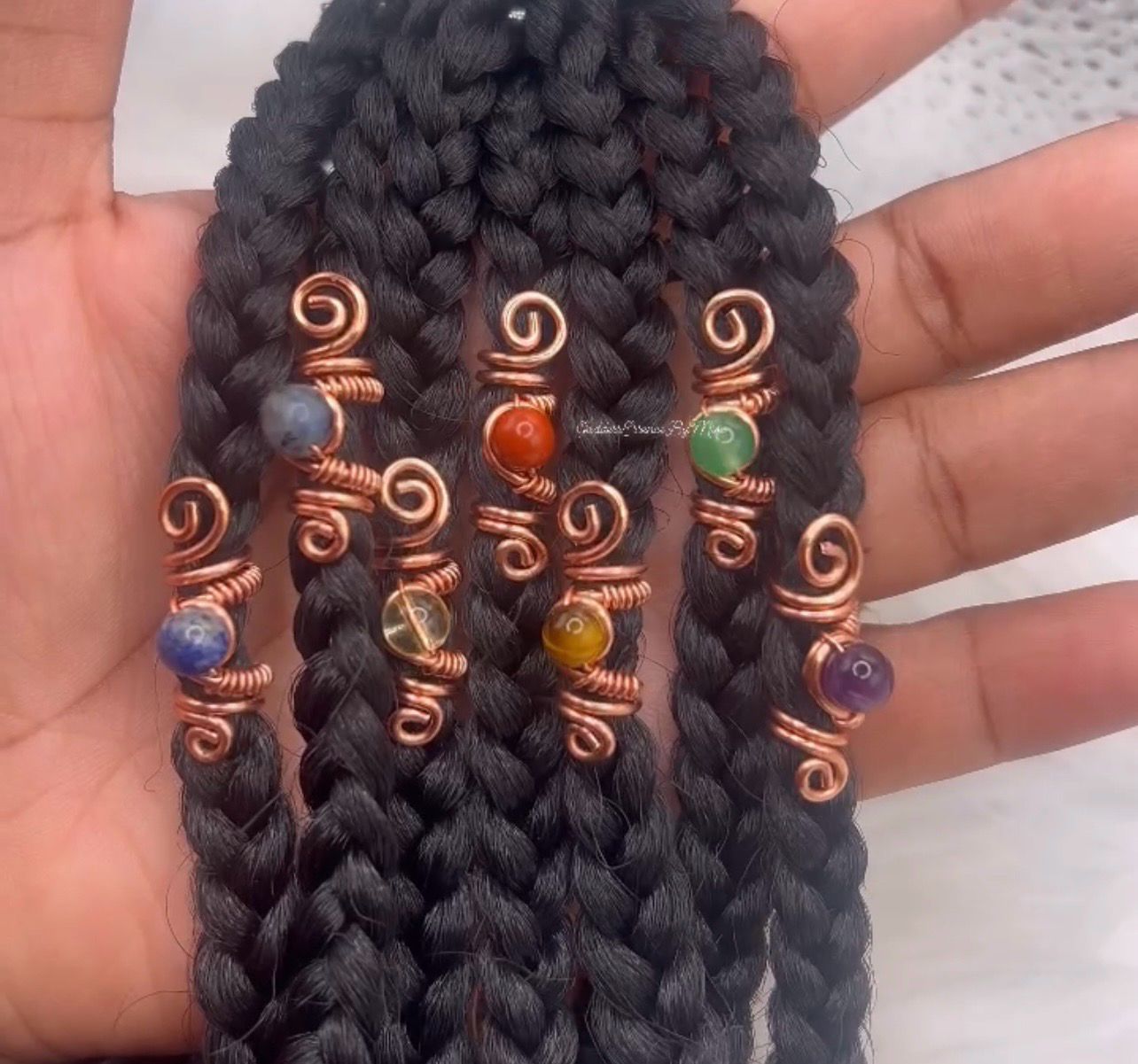 chakra loc hair jewelry gemstone set