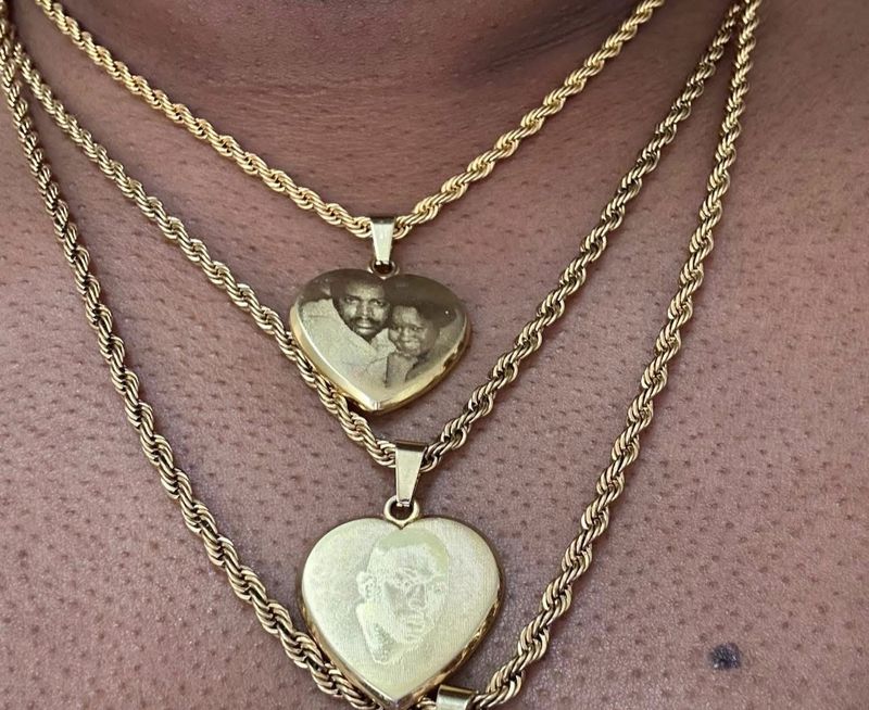 High Quality Waterproof Non Tarnish hypoallergenic Heart Name & Photo Necklace (Customize)