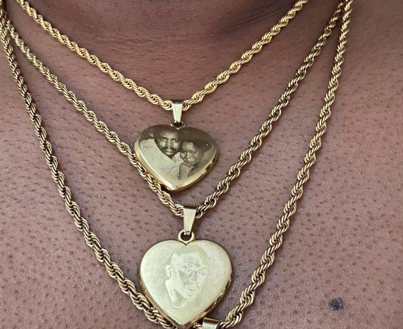 High Quality Waterproof Non Tarnish hypoallergenic Heart Name & Photo Necklace (Customize)