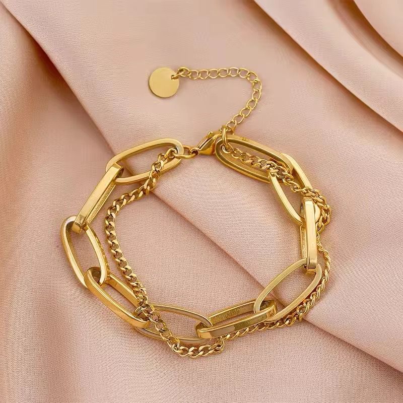 Ja’Ells Chunky Chain Link 2 Layer Bracelet