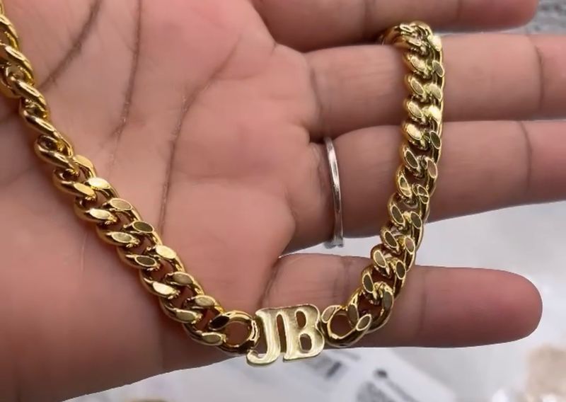 High Quality Waterproof Gold Cuban Link Initial Necklace/choker