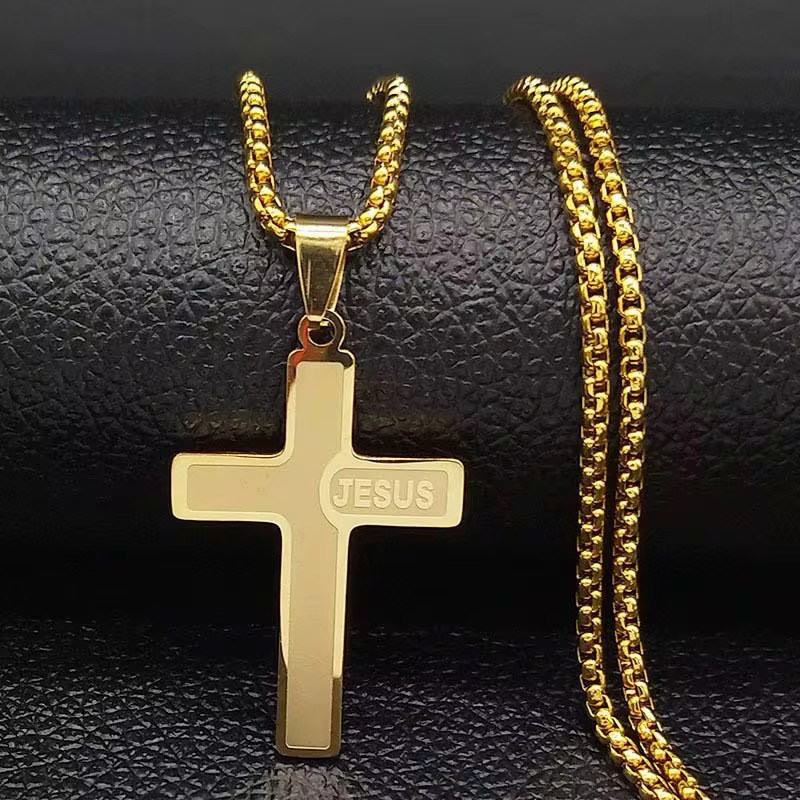 High Quality Hypoallergenic Non Tarnish Jesus Cross Necklace