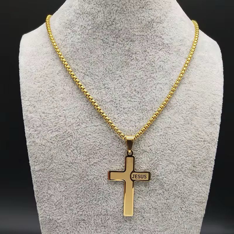 High Quality Hypoallergenic Non Tarnish Jesus Cross Necklace