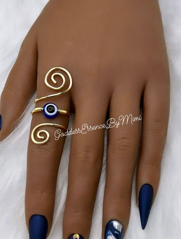 third eye wrap Goddess Art Crystal Freestyle Ring