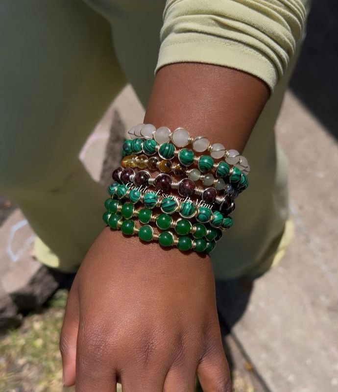 Crystal wire wrapped Bangle