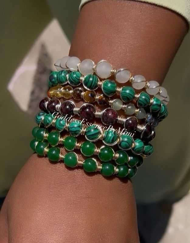 Crystal wire wrapped Bangle