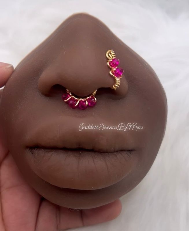 2 Goddess Crystal Nose Cuff Set with septum 2 Goddess Crystal Nose Cuff Set with septum