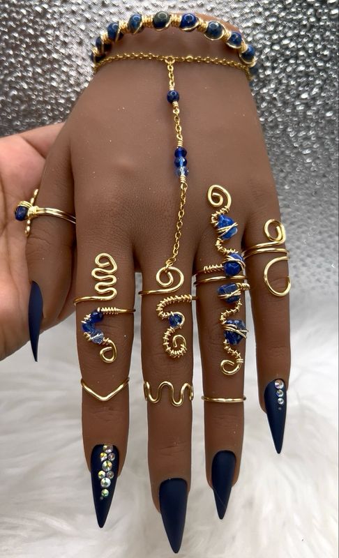 Lapis Blue Ring & Bracelet Set