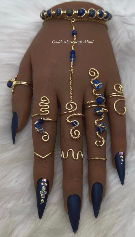 Lapis Blue Ring & Bracelet Set