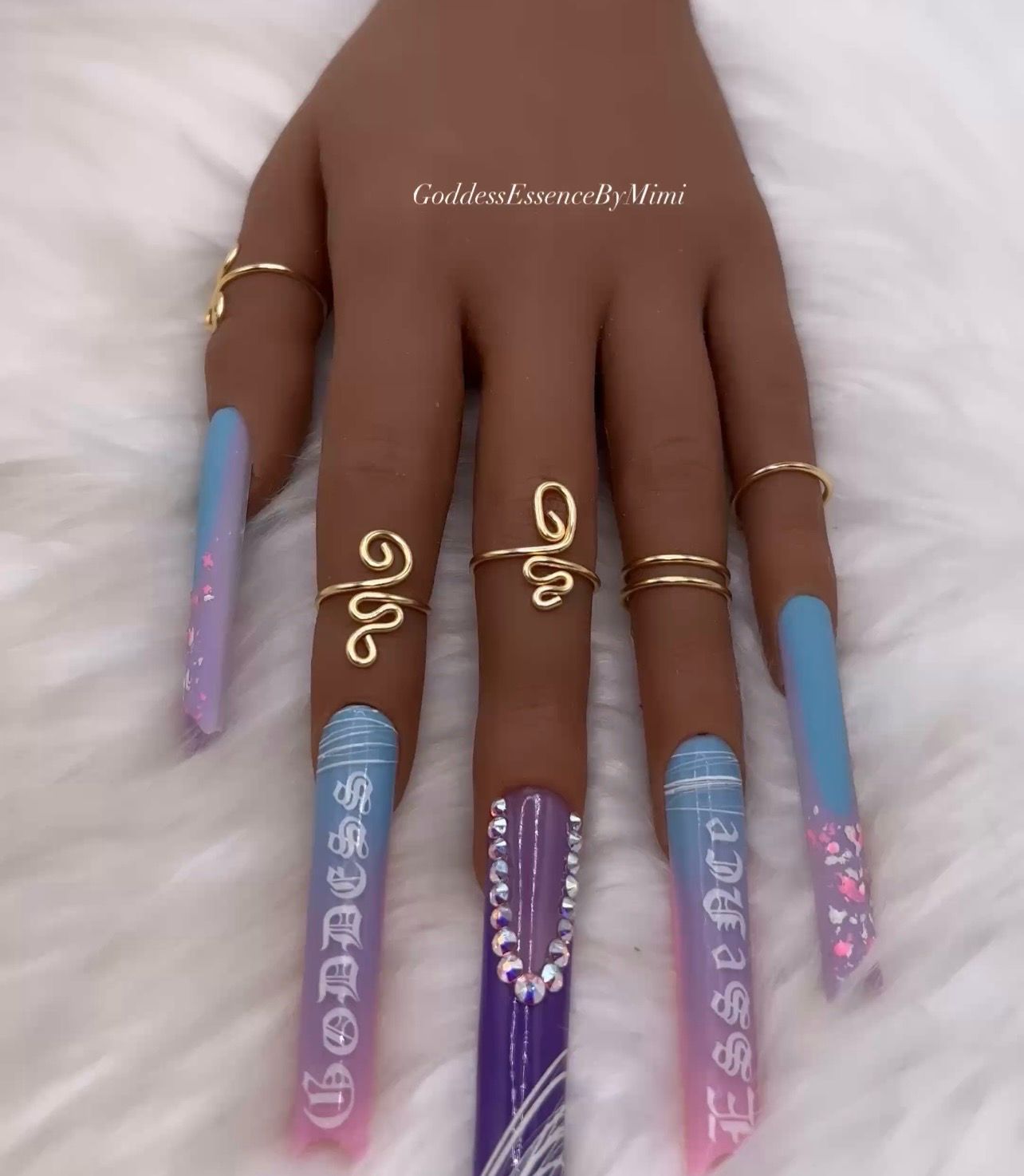 Goddess Art finger tip adjustable Ring set