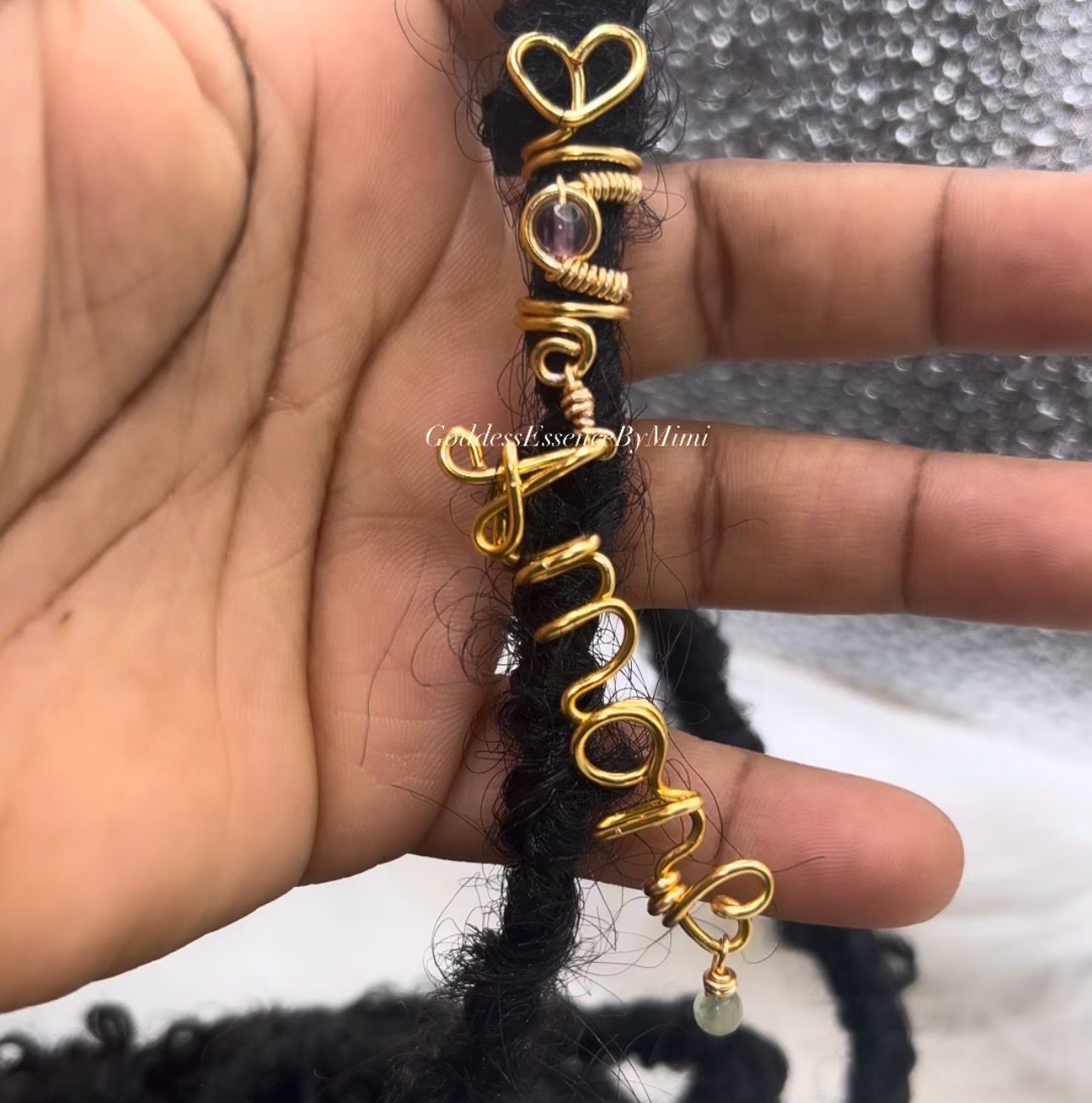Lightweight Custom Name Pendant Crystal Loc/Braid jewelry
