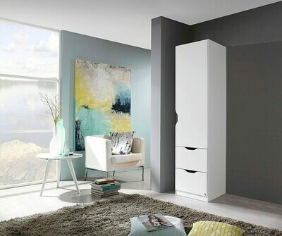Single Door Wardrobe - White Single Door Wardrobe - White