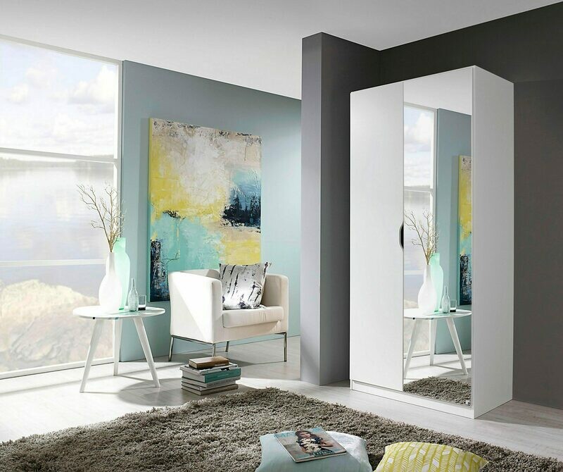 Two Door with Mirror - White Two Door with Mirror - White