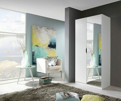 Two Door with Mirror - White Two Door with Mirror - White