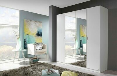 Four Door with Mirror - White Four Door with Mirror - White