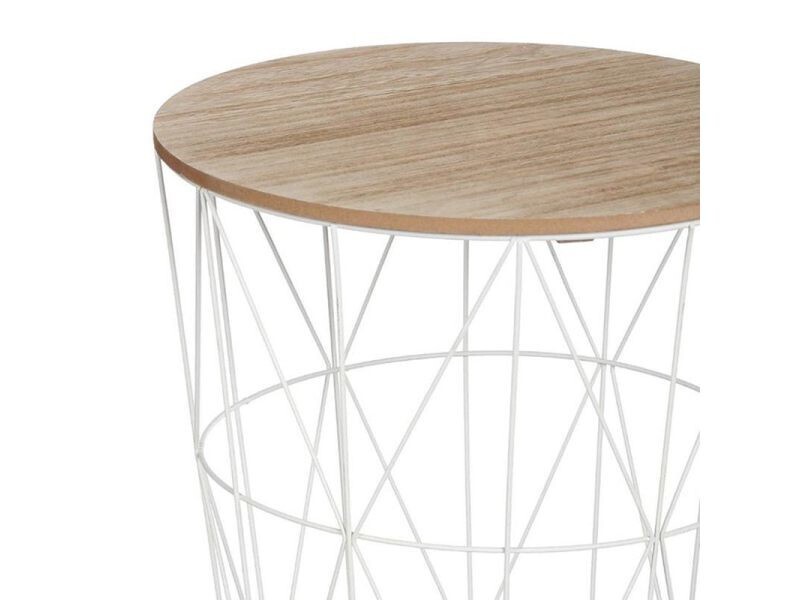 Table à café kumi helga ø 39,5 x h 41 cm - blanc - atmosphera -