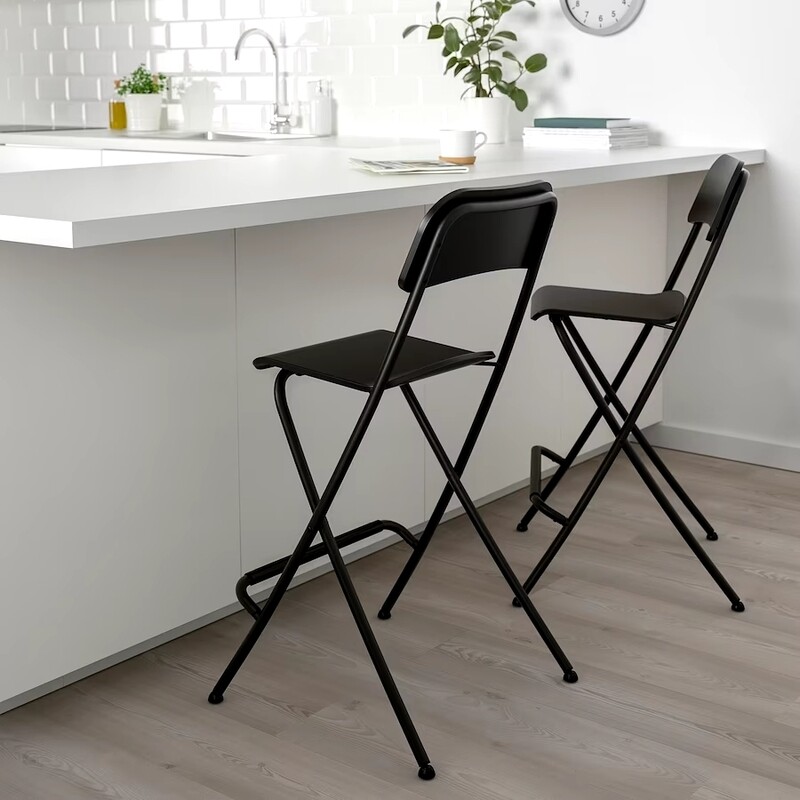 CHAISE DE BAR PLIANTE NOIR