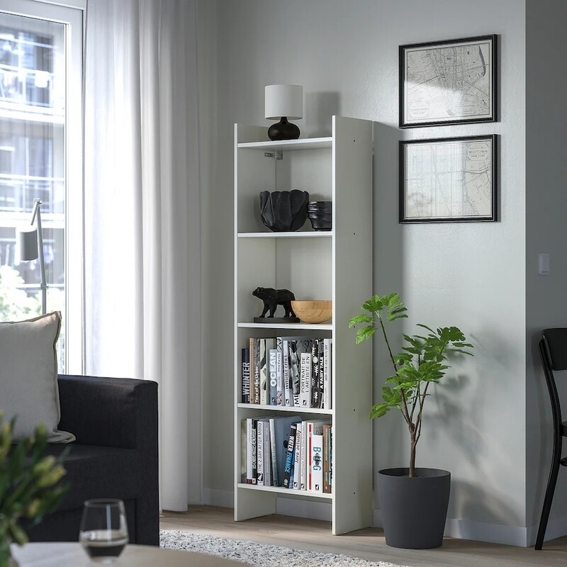 Bibliothèque, blanc, 50x25x160 cm
