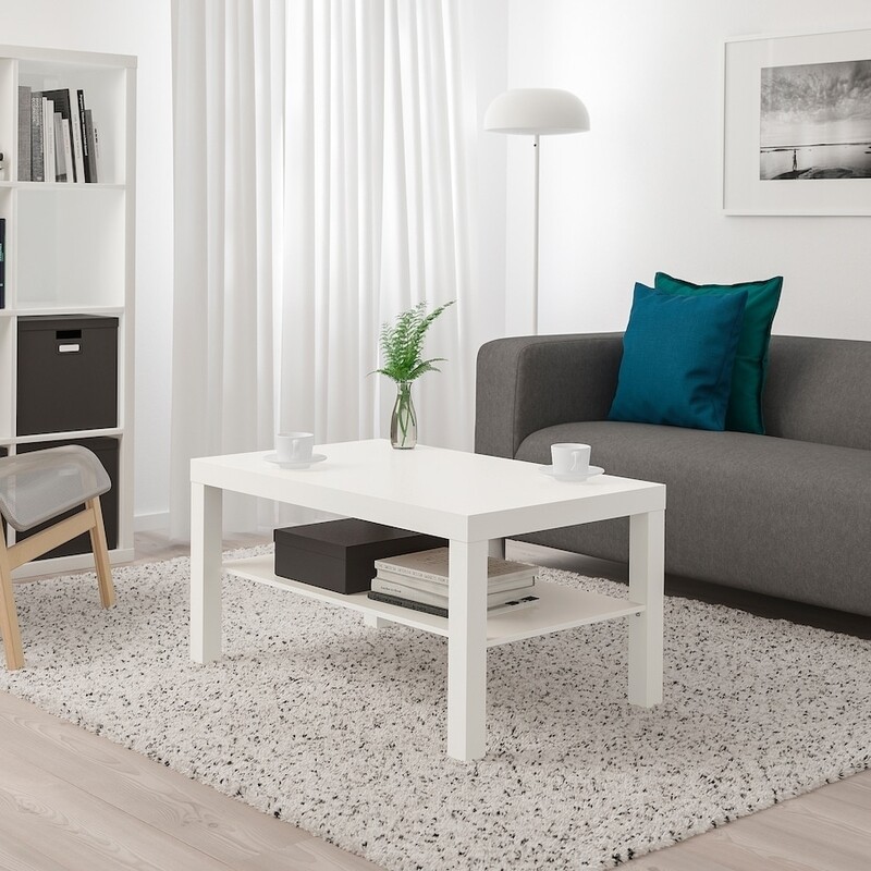 TABLE BASSE, BLANC, 90x55 cm