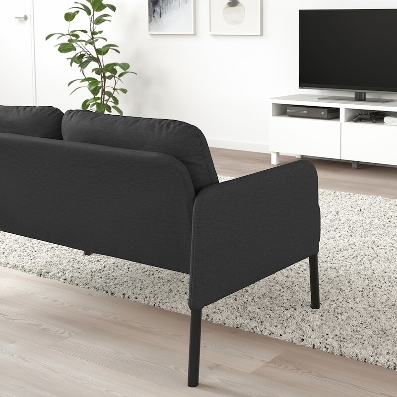 CANAPÉ 2 PLACES , KNISA GRIS FONCÉ