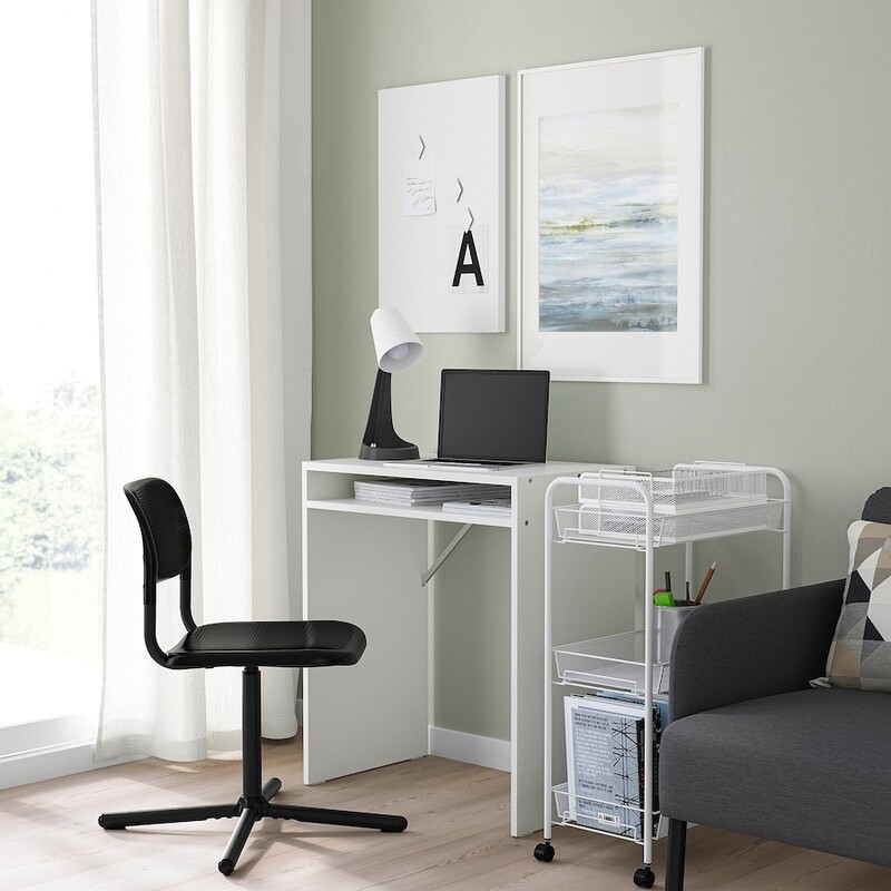 BUREAU ET CHAISE ,BLANC/NOIR