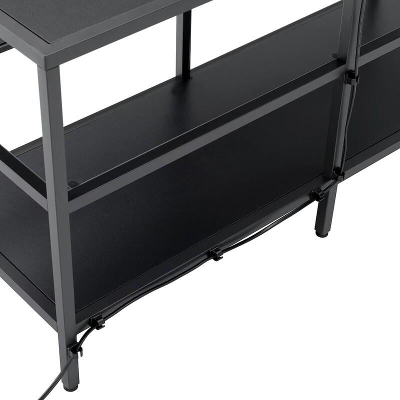 BANC TV ,BRUN NOIR/VERRE , 100x36x53 cm