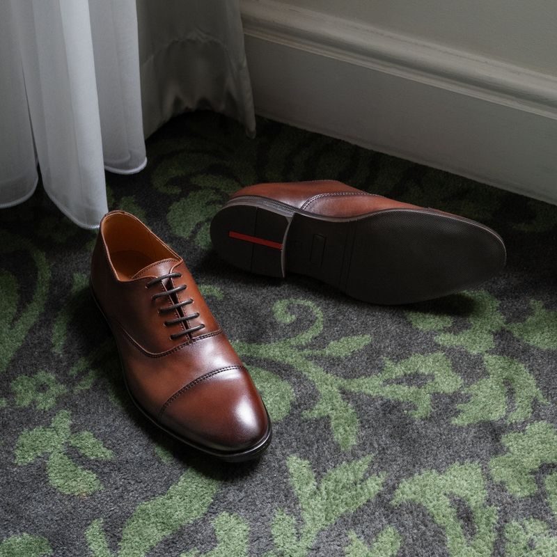 Derby en cuir cognac