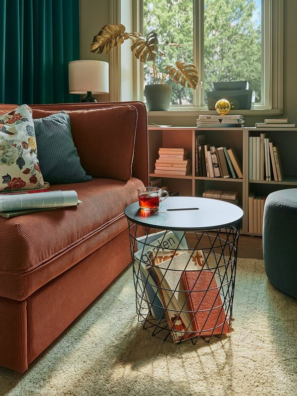 Table de rangement, noir, 44 cm