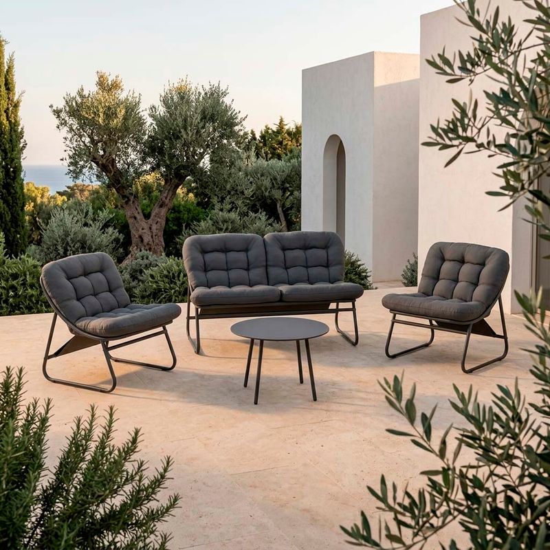Salon de jardin Ariane 4 places - gris Salon de jardin Ariane 4 places - gris