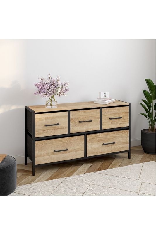 Commode 5 tiroirs Iris - 100 x 30 x 55 cm