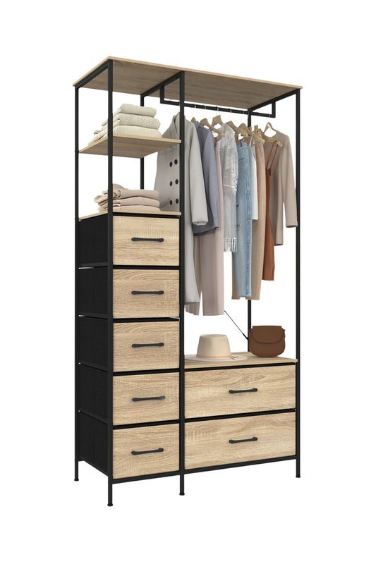 Penderie 7 tiroirs Iris - 167 x 90 x 40 cm Penderie 7 tiroirs Iris - 167 x 90 x 40 cm