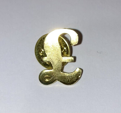 Pound Sign Pin Badge In Gold