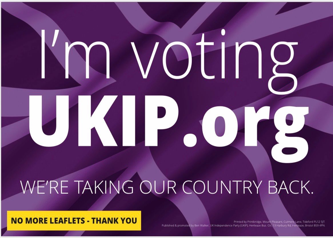 I’m Voting UKIP A4 Window Poster