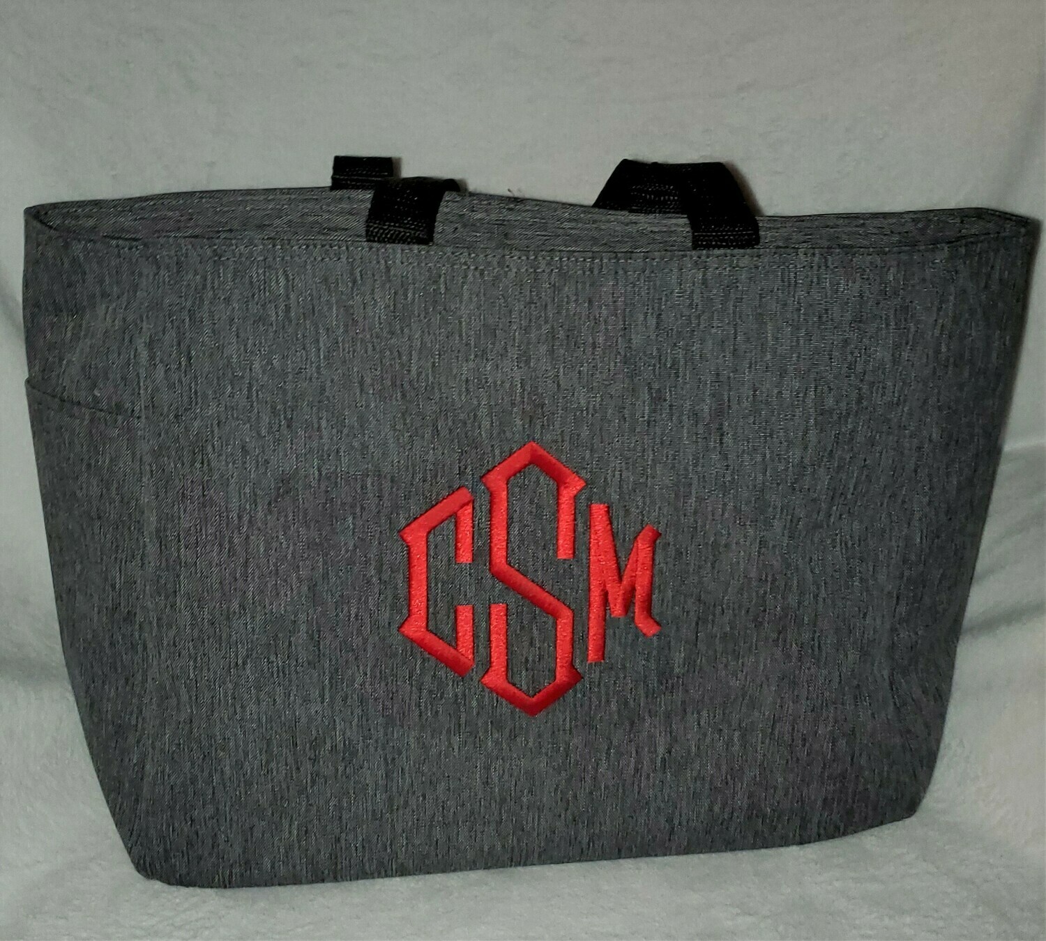 Charcoal Gray Open Tote Bag